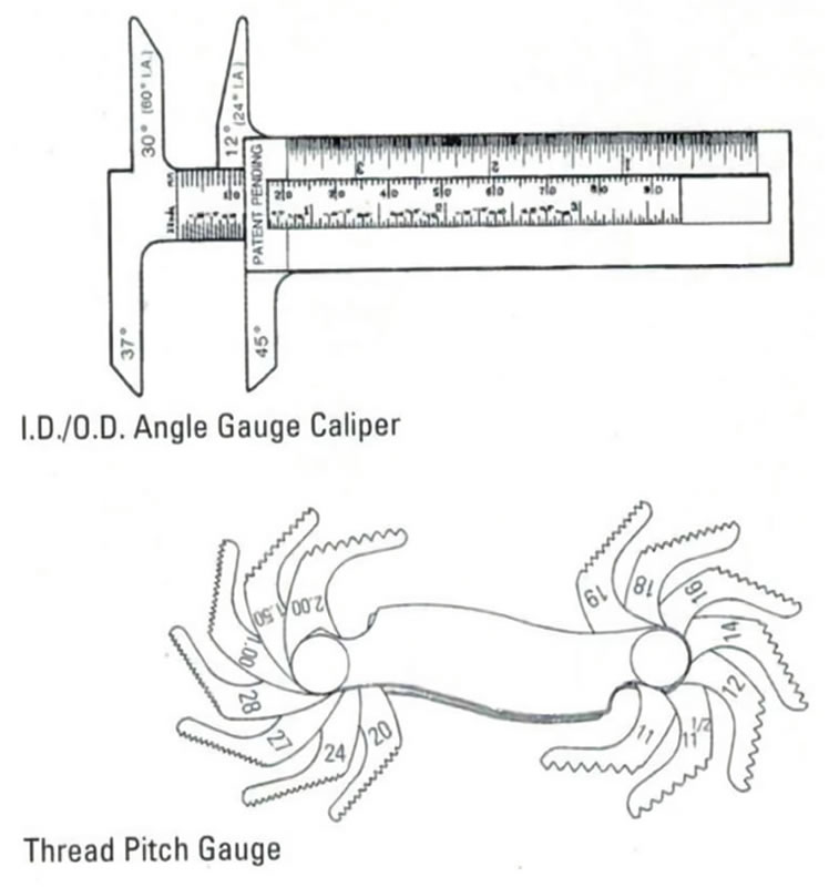 Angle Gauge Caliper and Thread Pitch Gauge