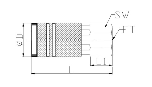 Quick Disconnect Coupling LU17-2SF Size