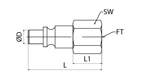 Universal Interchange Coupler Plug LWE1-2PF Size