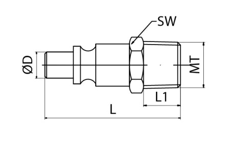 Universal Interchange Coupler Plug LWE1-2PM Size