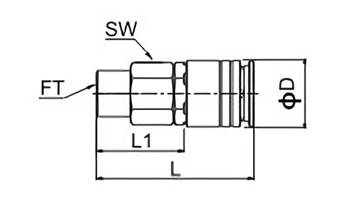 Pneumatic Quick Connect Couplings Nitto 20SF2 Size