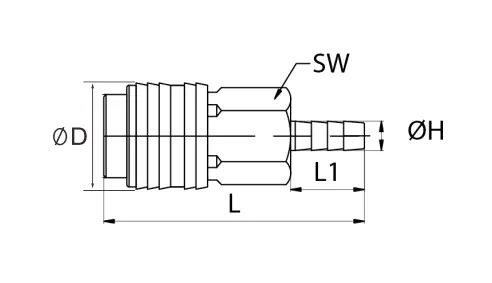 Universal Quick Disconnect Couplings LWE2-2SH Size