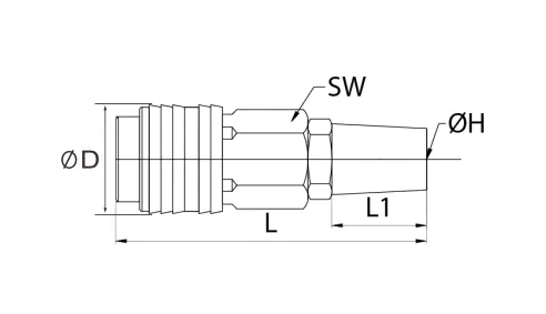 Universal Quick Disconnect Couplings LWE2-2SR Size