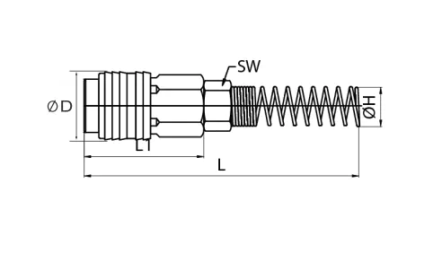 Universal Quick Disconnect Couplings LWE2-2SP Size