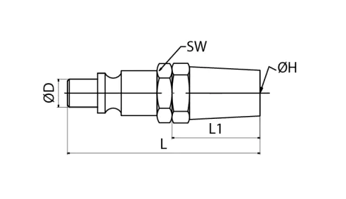 Quick Disconnect Couplings Plug LWE2-2PR Size