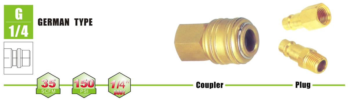 Pneumatic Quick Release Couplings with German Profile LWE6