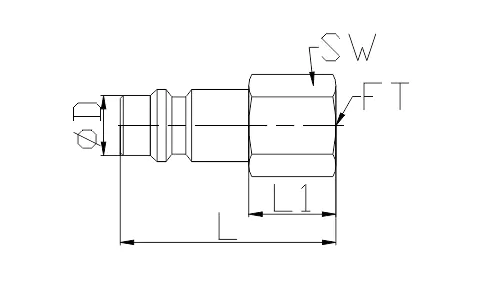 Pneumatic Quick Connect Couplings LWE6-2PF size