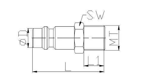 Pneumatic Quick Connect Couplings LWE6-2PM Size