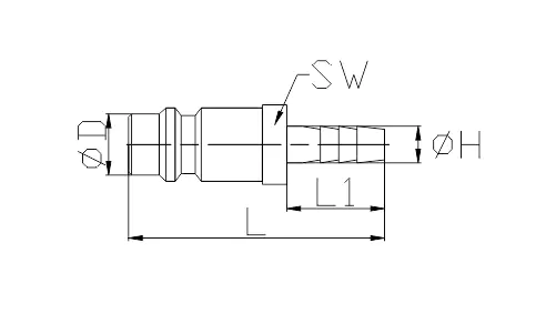 Pneumatic Quick Connect Couplings LWE6-2PH Size