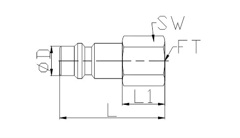 Pneumatic Coupling LWE7-2PF Size