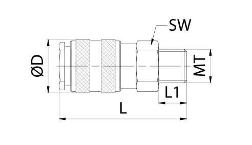 Pneumatic Quick Coupling LWE11-2SM Size