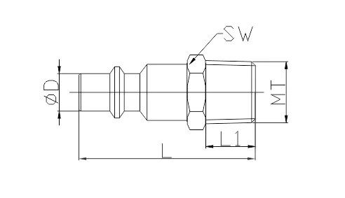 Air Quick Coupling Plug LU3-2PM Male Thread Size