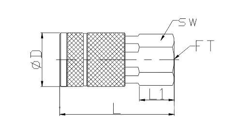 Truflate Quick Disconnect Coupling LU16-2SF CAD