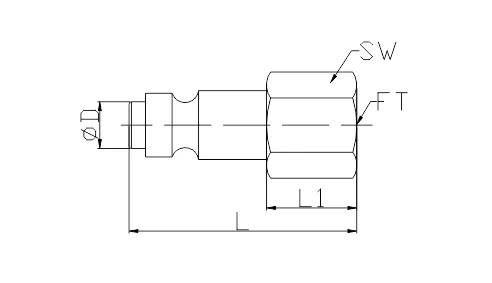 Automotive air coupler quick connect LU4-2PF Size