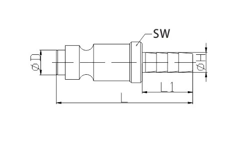 Automotive air coupler quick connect LU4-2PHSize