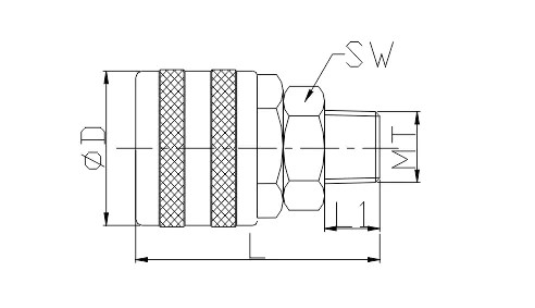 Brass Quick Coupler LU11-2SM CAD