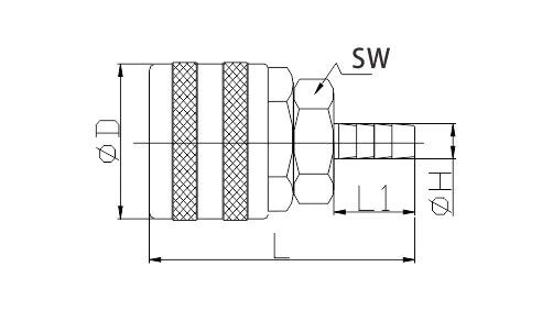 Brass Quick Coupler LU11-2SH CAD