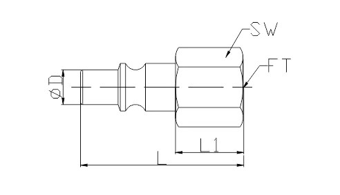 Brass Quick Coupler LU11-2PF CAD