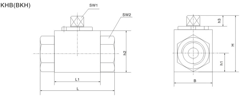 KHB series high pressure ball valve-drawing