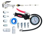 18-Piece Heavy Duty Air Compressor Accessory Kit, NPT Air Tool Kit with 100 PSI Tire Inflator Gauge, Heavy Duty Air Blow Gun and Air Hose Fittings-